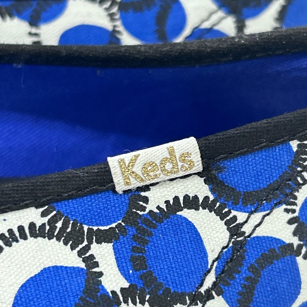 Keds‎ x Kate Spade New York Slip-on Sneaker Blue and White Circle Print Size 8 - Picture 5 of 12